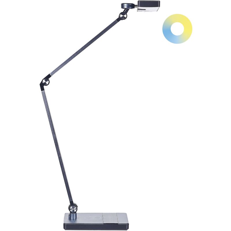 foto del prodotto beliani lampada da tavolo nera led intensit variabile braccio regolabile lacerta