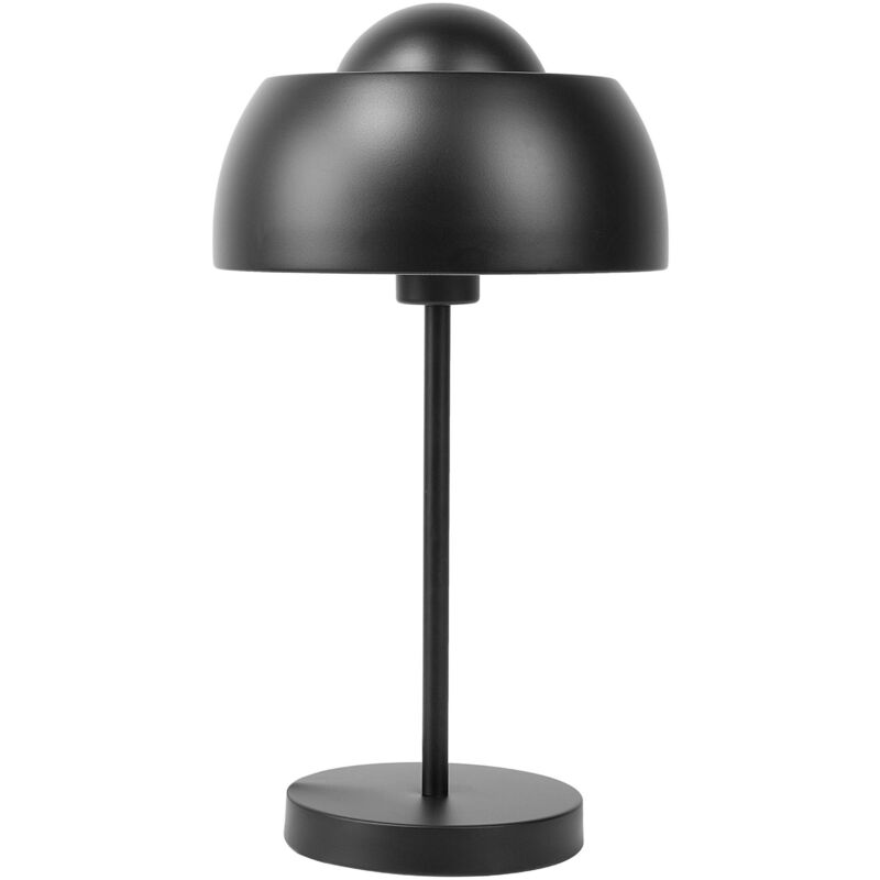 foto del prodotto beliani lampada da tavolo rotonda in metallo nero in stile industriale con paralume a cupola senette
