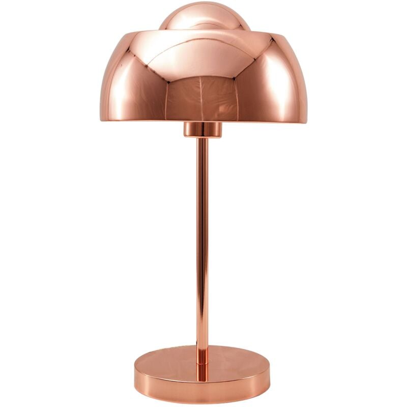 foto del prodotto beliani lampada da tavolo rotonda in metallo ramato in stile industriale con paralume a cupola senette