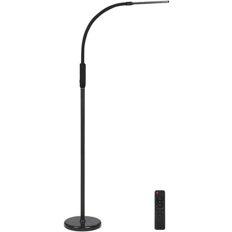 foto del prodotto beliani lampada da terra led per ufficio in metallo nero e materiale sintetico interruttore a sfioramento apus
