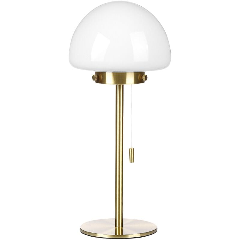 foto del prodotto beliani lampada tavolo minimalista con interruttore paralume base metallo oro moruga
