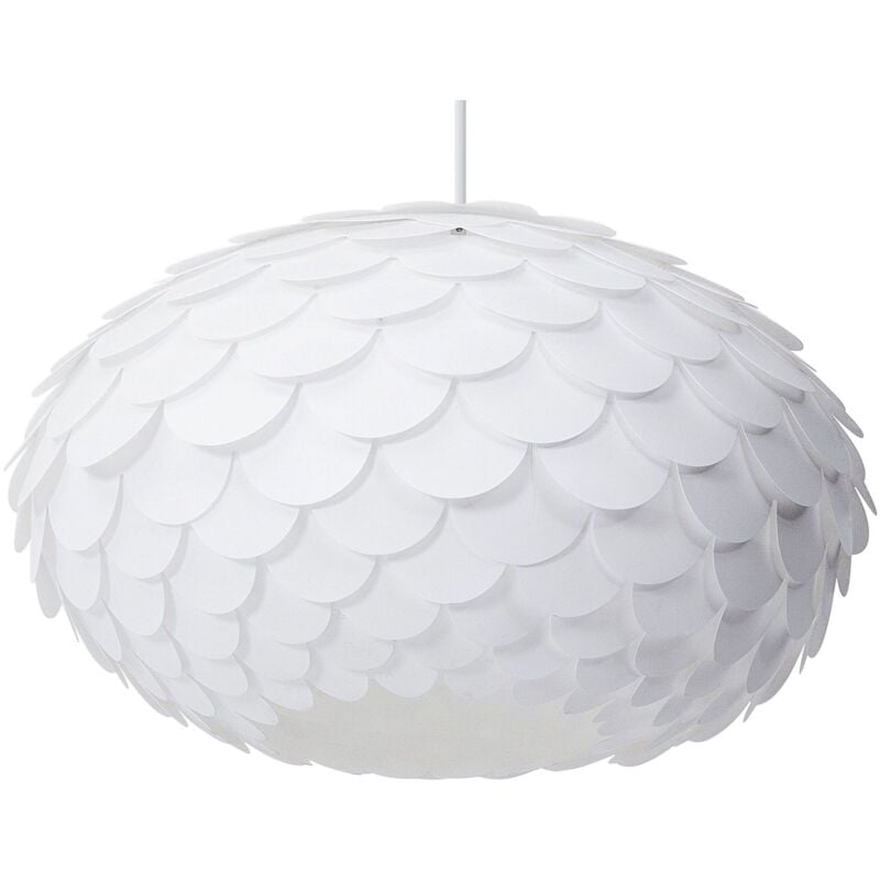 foto del prodotto beliani lampadario a forma di fiore bianco peonia illuminazione camera bambini erges