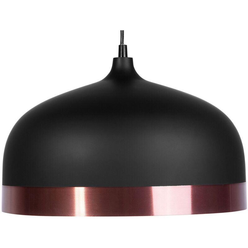 foto del prodotto beliani lampadario metallo nero e rame con paralume a campana design moderno parina