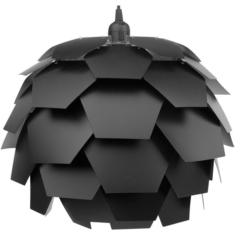foto del prodotto beliani lampadario moderno in plastica nera design geometrico a forma di fiore segre