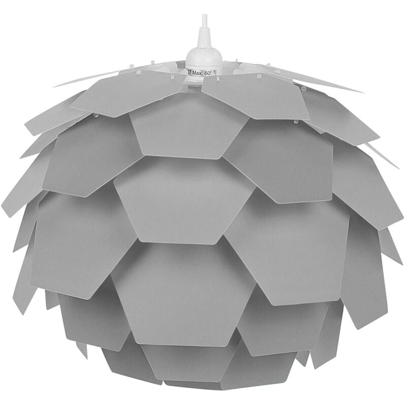 foto del prodotto beliani lampadario moderno piccolo a forma di fiore in plastica colore grigio segre mini
