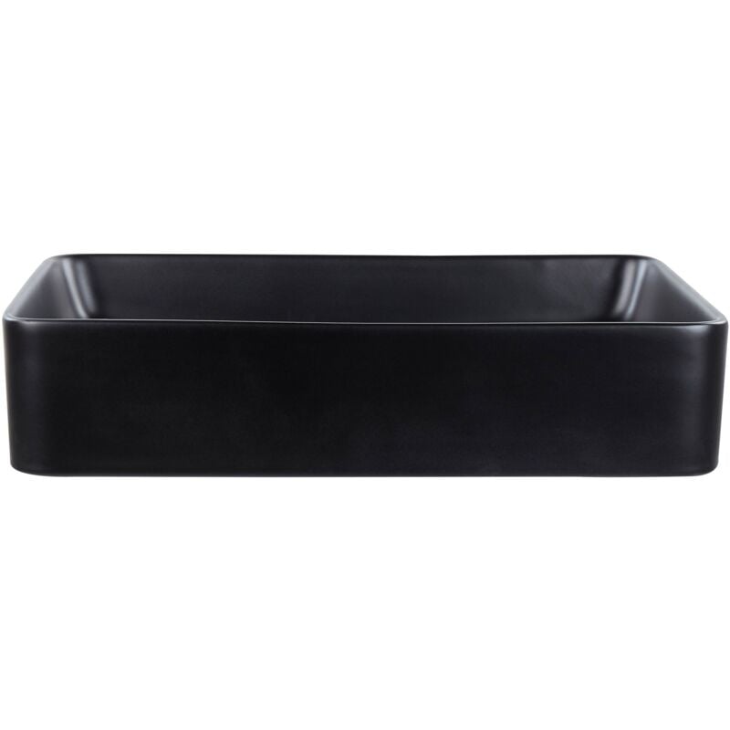 foto del prodotto beliani lavabo bagno classico rettangolare in ceramica finitura opaca 510 x 340 mm nero chivana