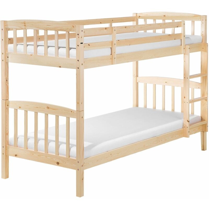 foto del prodotto beliani letto a castello 90x 200 cm eu singolo bambini camera da letto alta dormire legno pino chiaro revin
