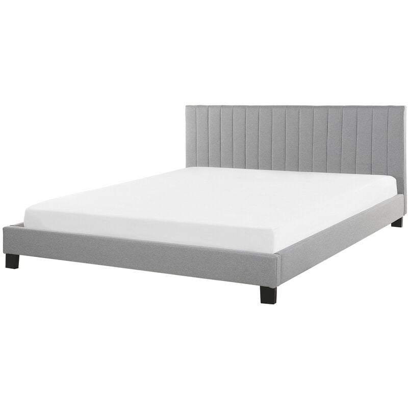 foto del prodotto beliani letto matrimoniale king size 180x200 cm grigio chiaro con testata poitiers