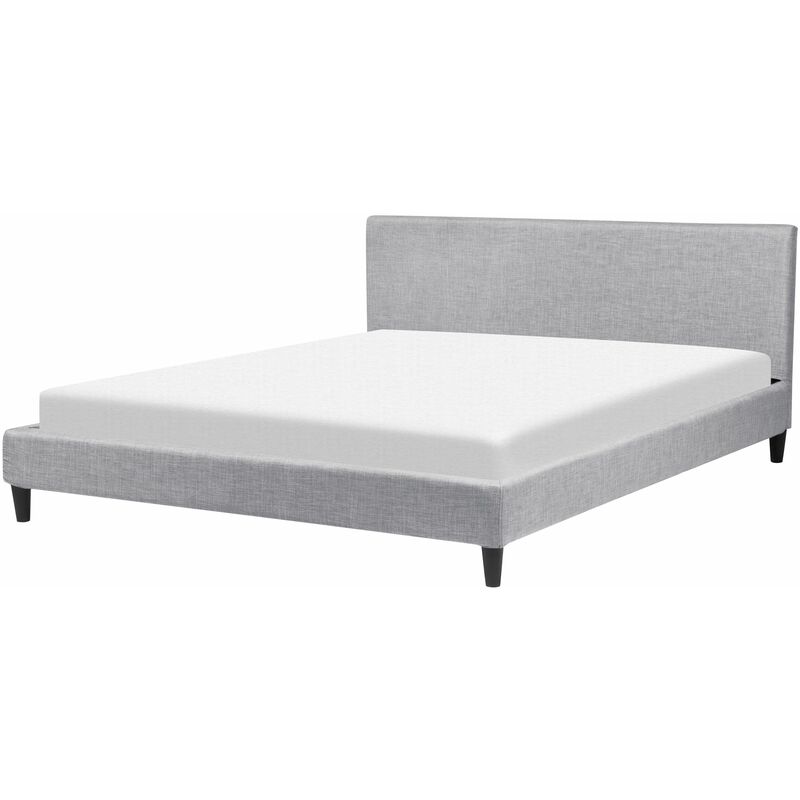 foto del prodotto beliani letto sfoderabile in tessuto grigio chiaro 180 x 200 cm fitou