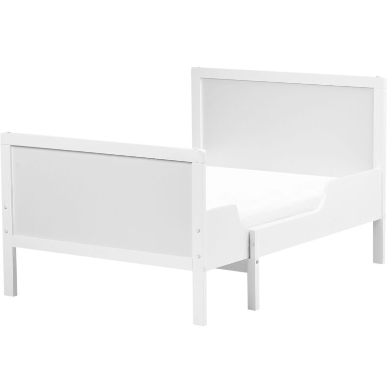 foto del prodotto beliani letto singolo per bambini allungabile in legno di pino bianco 90 x 200 cm con rete a doghe montigny