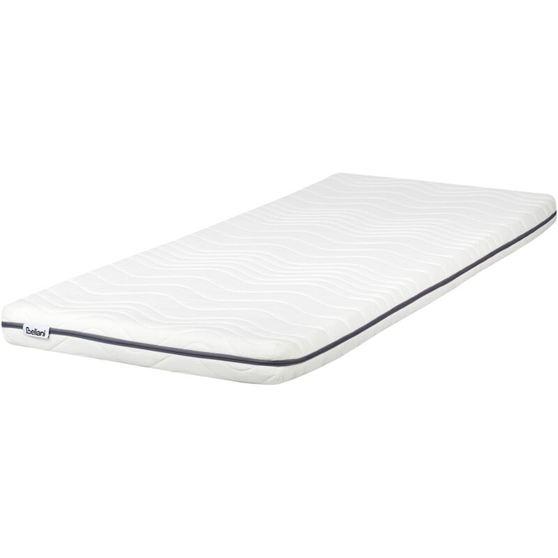foto del prodotto beliani materasso in schiuma viscoelastica durezza media grigio e bianco 80 x 200 cm petite