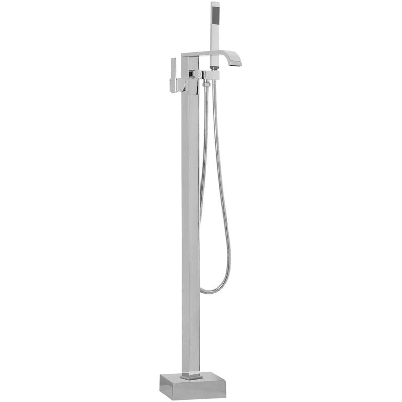 foto del prodotto beliani miscelatore monocomando argento cromato per vasca freestanding moderno niagara