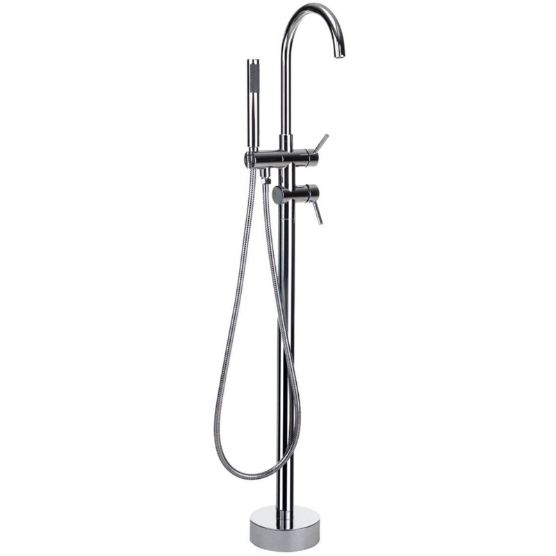 foto del prodotto beliani miscelatore monocomando argento cromato per vasca freestanding moderno tugela