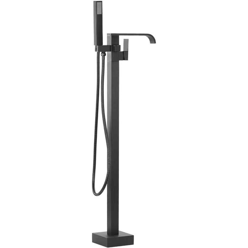 foto del prodotto beliani - miscelatore monocomando nero opaco per vasca freestanding moderno niagara
