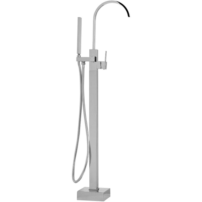 foto del prodotto beliani miscelatore per vasca freestanding argento cromato montato a pavimento ribbon