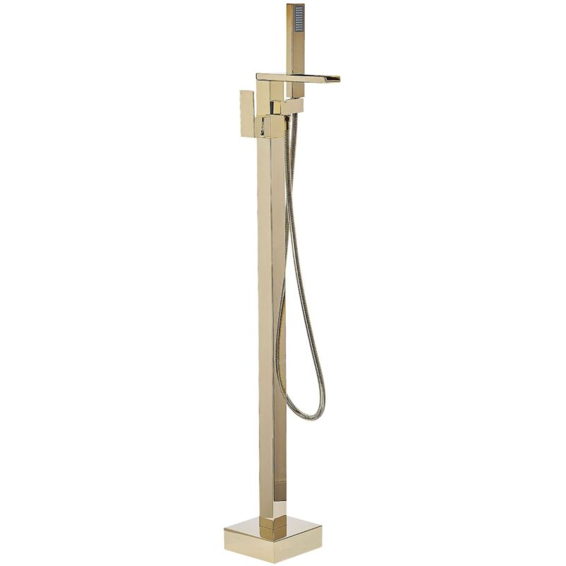 foto del prodotto beliani miscelatore per vasca freestanding oro lucido moderno 118 cm boyoma