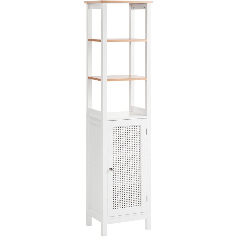 foto del prodotto beliani mobile da bagno alto con ripiani in mdf bianco 30 x 160 cm alamos