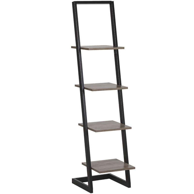 foto del prodotto beliani moderna libreria a scala 4 piani freestanding legno nero joplin