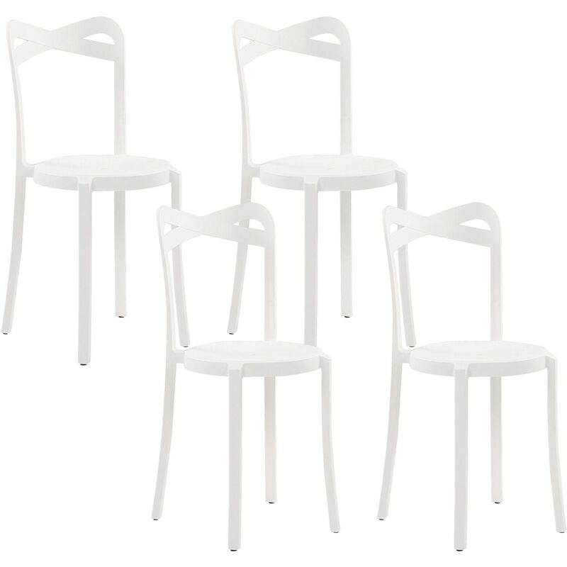 foto del prodotto beliani moderno set di 4 sedie da giardino in plastica bianco camogli