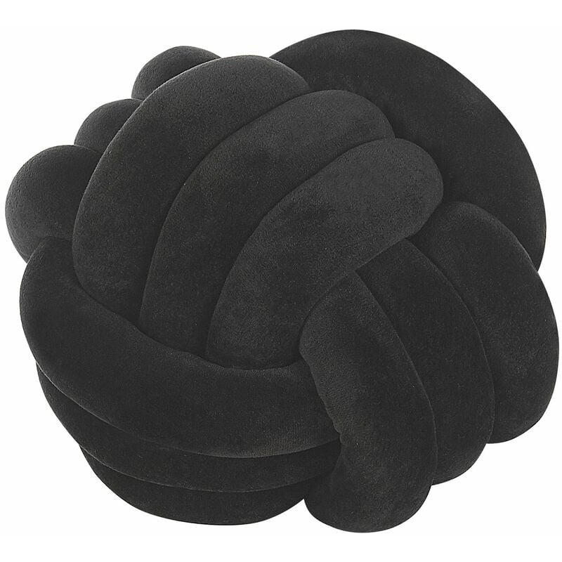 foto del prodotto beliani morbido cuscino decorativo a forma di nodo nero 30 x 30 cm malni