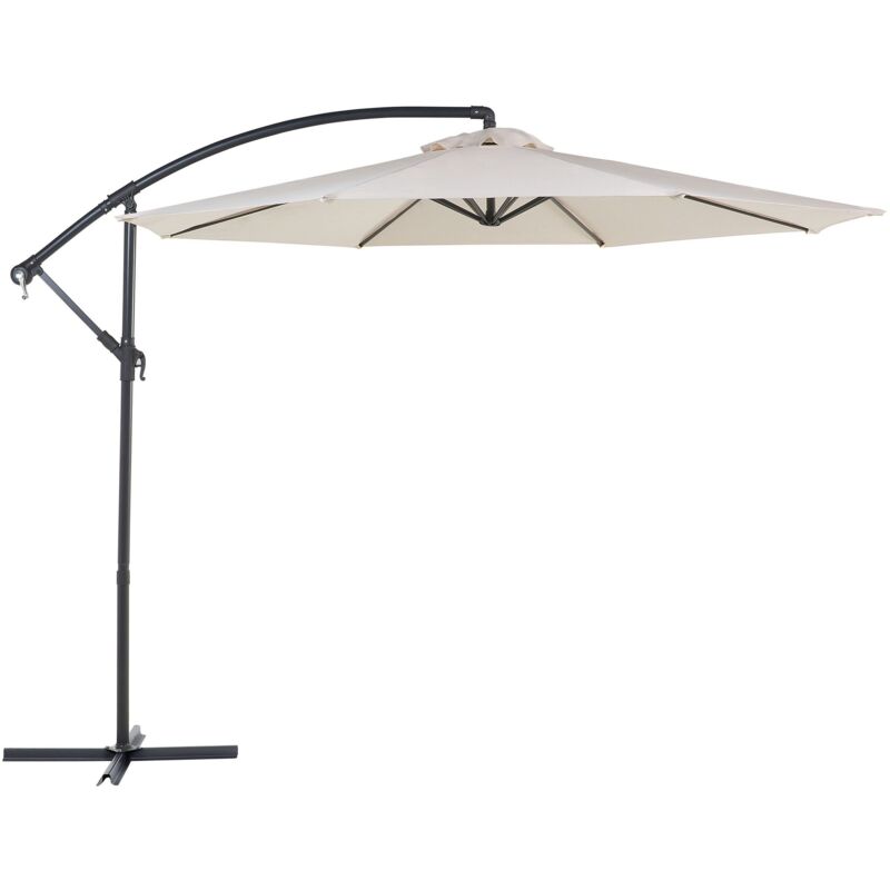 foto del prodotto beliani ombrellone a sbalzo ottagonale diametro 300cm beige