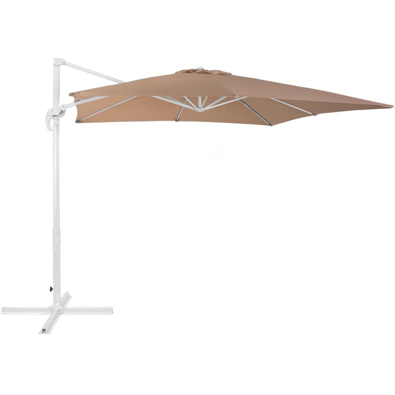 foto del prodotto beliani ombrellone da giardino mocca bianco 250 x 250 x 235 cm monza
