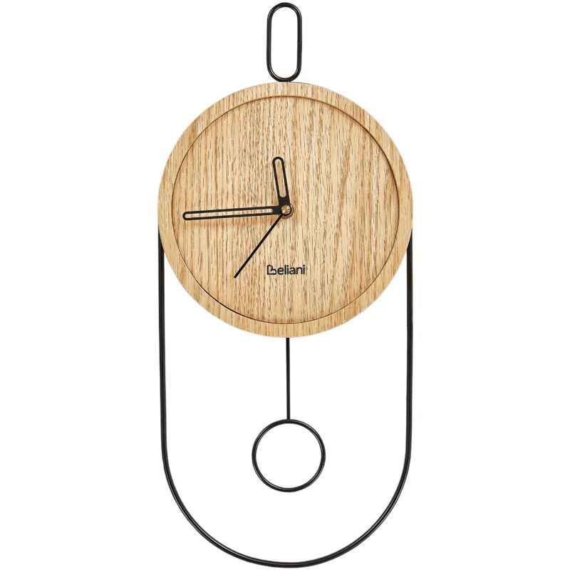 foto del prodotto beliani orologio da parete da appendere 20 x 45 cm design senza numeri mdf pendolo legno chiaro sierre