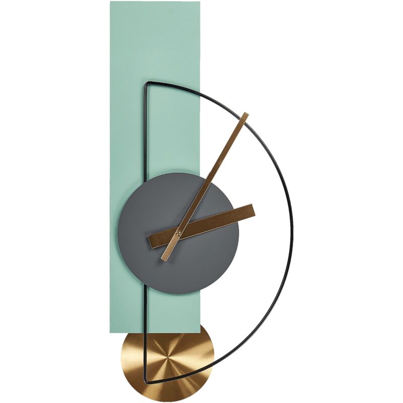 foto del prodotto beliani orologio da parete da appendere 31 x 63 cm design moderno senza numeri acciaio verde chiaro cevins