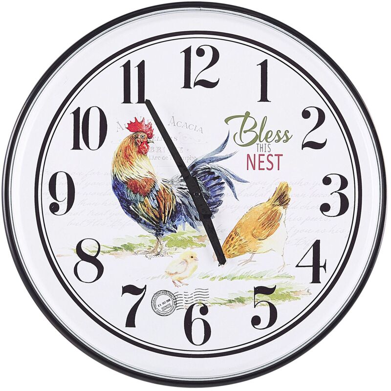 foto del prodotto beliani orologio da parete in metallo multicolore rotondo stile country 48 cm horw