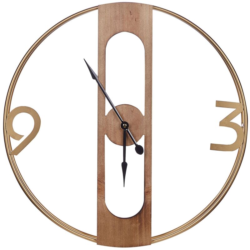 foto del prodotto beliani orologio da parete moderno in mdf effetto legno 50 cm mulhouse