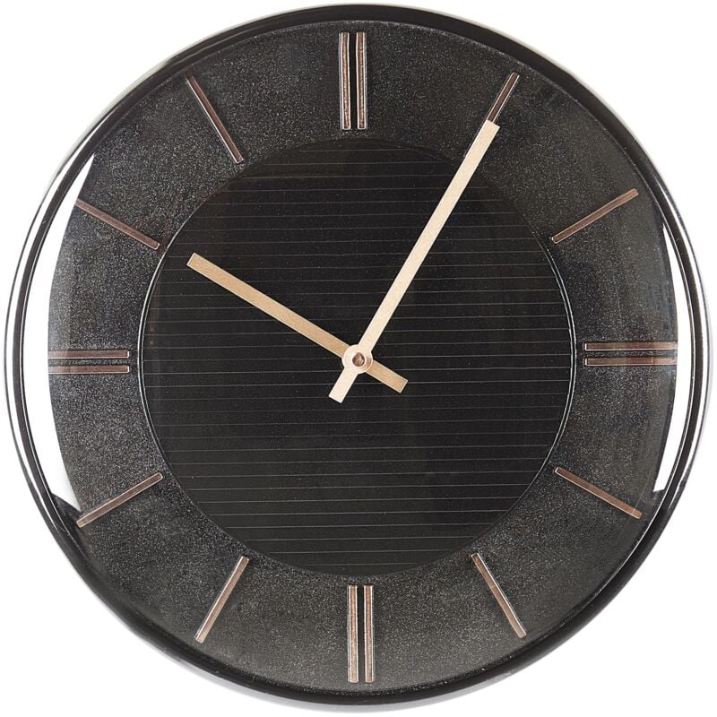 foto del prodotto beliani orologio da parete nero senza numeri 34 cm in alluminio daroca