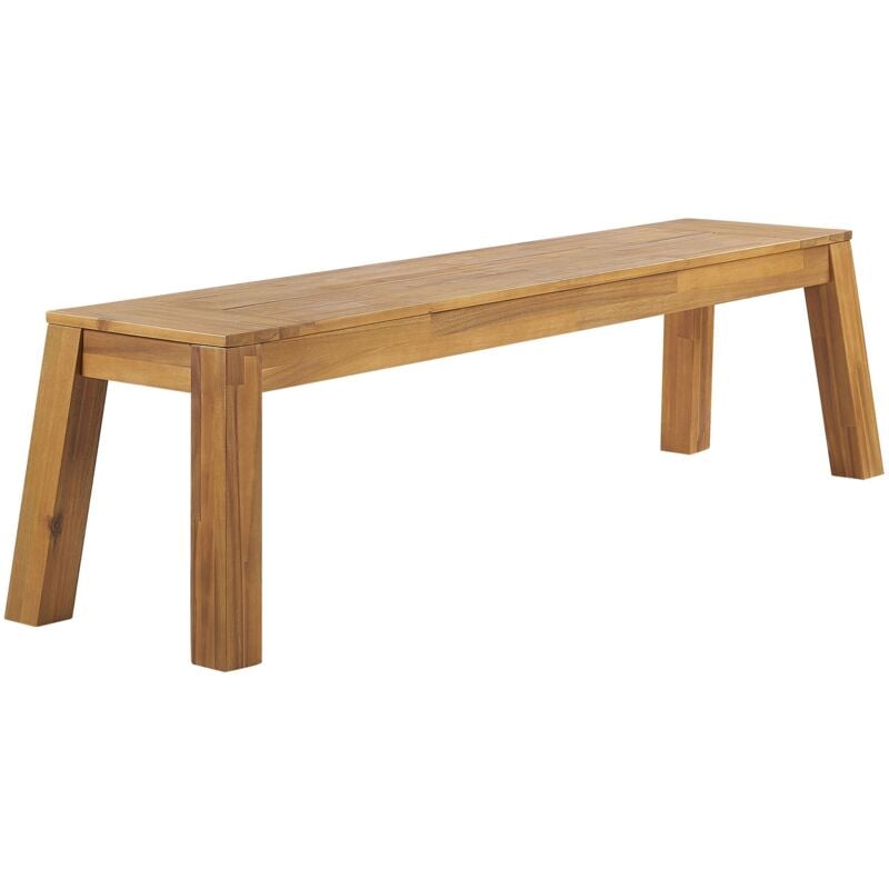 foto del prodotto beliani panca da giardino in stile rustico in legno di acacia 160 cm livorno