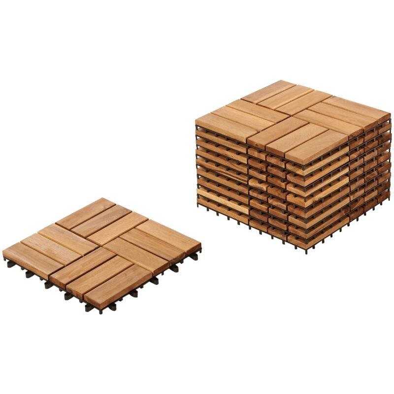 foto del prodotto beliani pavimento certificato in legno di acacia naturale per esterni acerenza