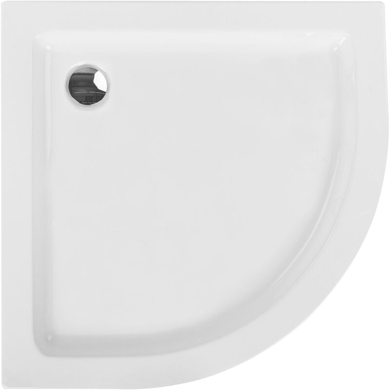 foto del prodotto beliani piatto doccia con scarico abs materiale sintetico 80 x 80 x 7 cm bianco aliso
