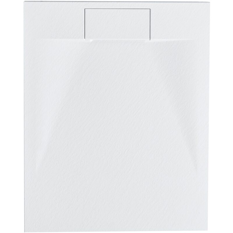 foto del prodotto beliani piatto doccia minimalista con scarico smc effetto pietra naturale bianco 80 x 100 x 3 cm azzurro