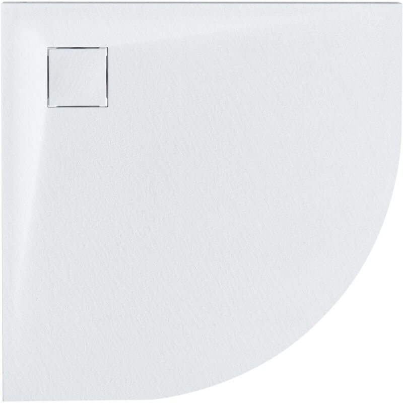 foto del prodotto beliani piatto doccia minimalista con scarico smc effetto pietra naturale bianco 80 x 80 x 3 cm paron