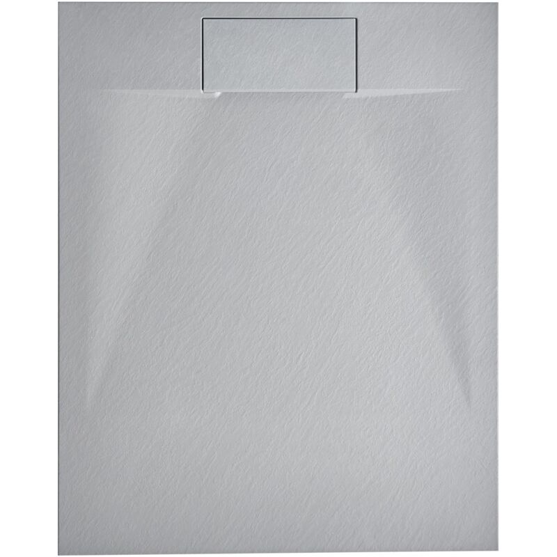 foto del prodotto beliani piatto doccia minimalista con scarico smc effetto pietra naturale grigio 80 x 100 x 3 cm azzurro