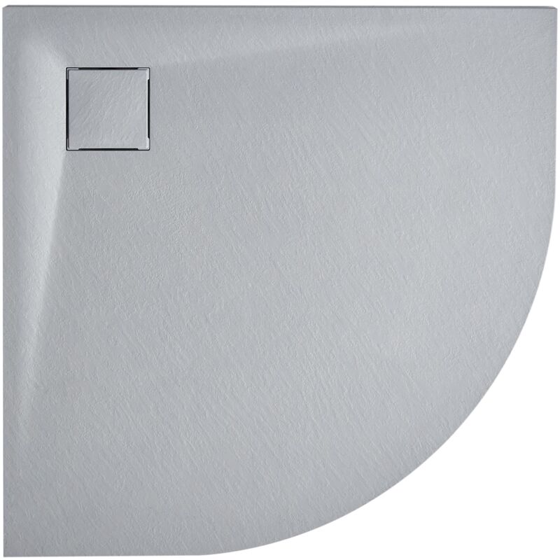 foto del prodotto beliani piatto doccia minimalista con scarico smc effetto pietra naturale grigio 80 x 80 x 3 cm paron