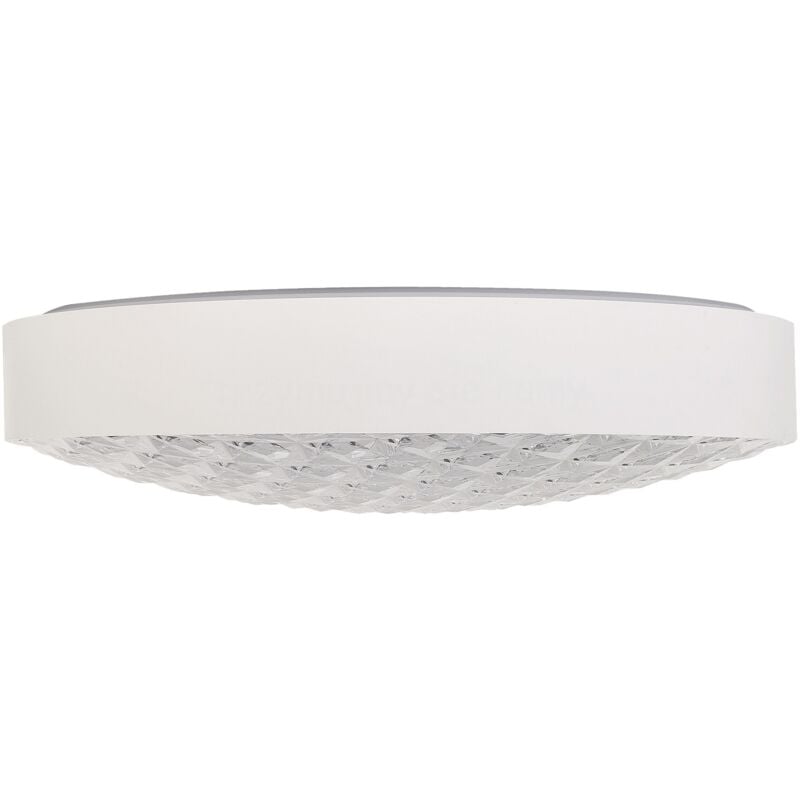 foto del prodotto beliani plafoniera moderna illuminazione integrata luci led forma rotonda metallo bianco arli