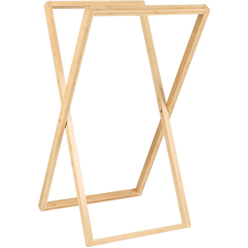 foto del prodotto beliani porta asciugamani pieghevole in legno di bamb marrone chiaro arraial