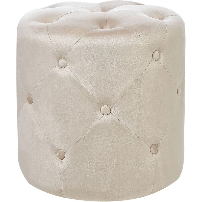 foto del prodotto beliani pouf elegante in velluto di colore beige corolla