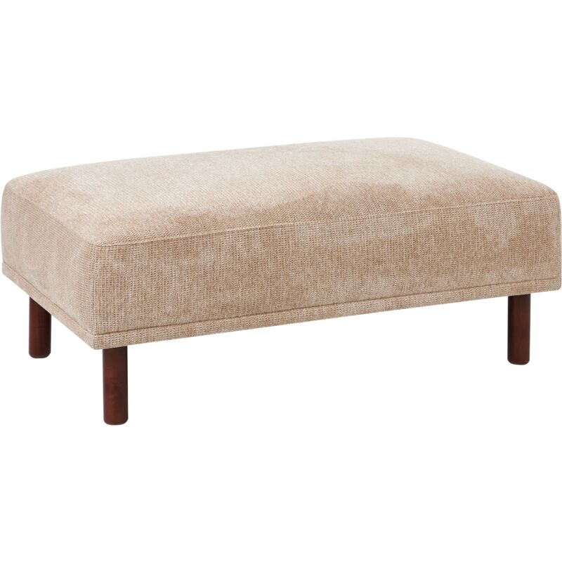 foto del prodotto beliani pouf in tessuto beige rettangolare con solide gambe in legno holt