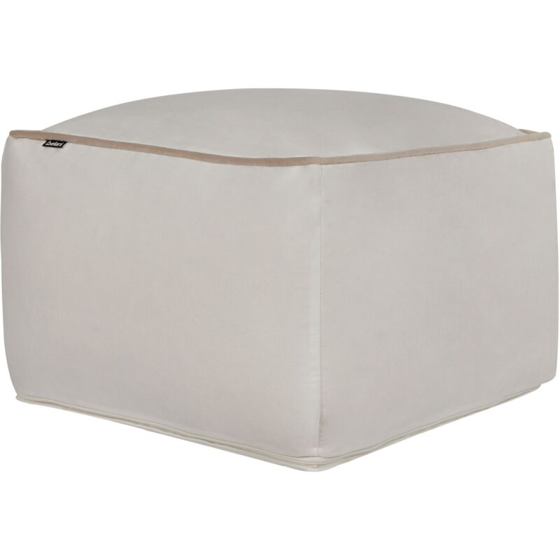 foto del prodotto beliani pouf in velluto a tinta unita con imbottitura in eps beige dareyn