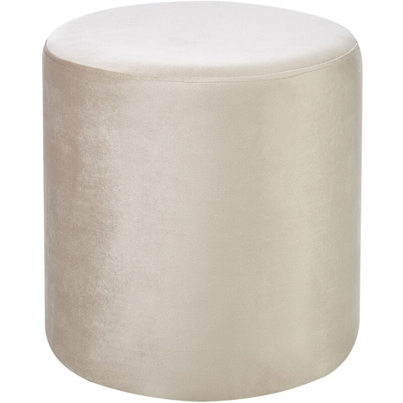 foto del prodotto beliani pouf in velluto color beige lovett