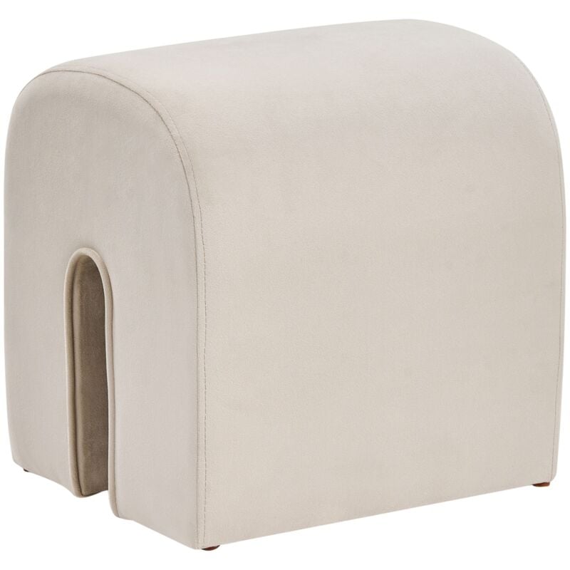 foto del prodotto beliani pouf moderno a forma di u velluto beige 35 x 42 x 42 cm modoc
