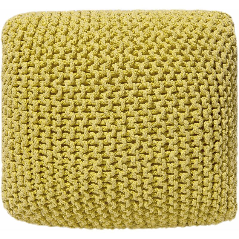 foto del prodotto beliani pouf poggiapiedi in tessuto giallo 50 x 50 x 31 cm conrad