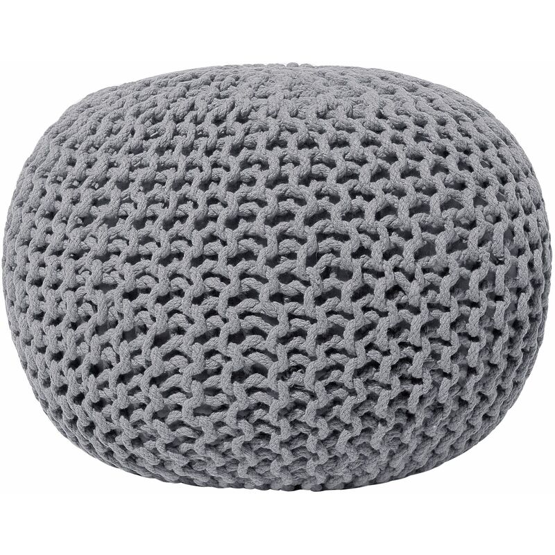 foto del prodotto beliani pouf poggiapiedi in tessuto grigio scuro 50 x 35 cm conrad