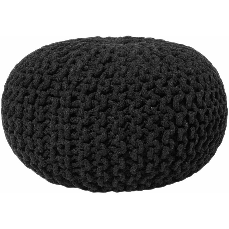 foto del prodotto beliani pouf poggiapiedi in tessuto nero 40 x 25 cm conrad