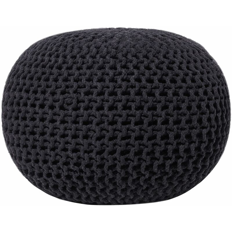 foto del prodotto beliani pouf poggiapiedi in tessuto nero 50 x 35 cm conrad