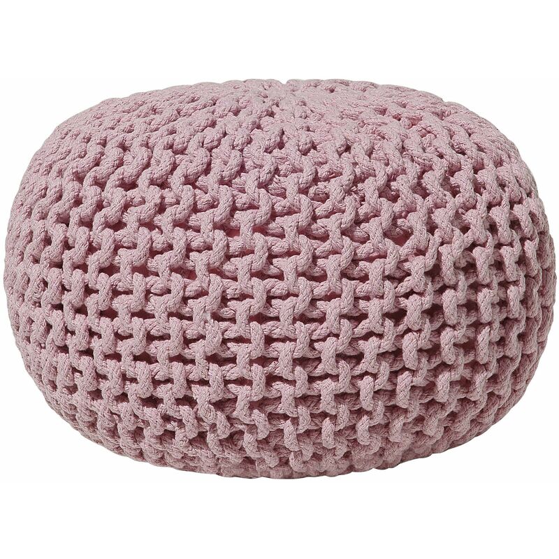 foto del prodotto beliani pouf poggiapiedi in tessuto rosa 40 x 25 cm conrad